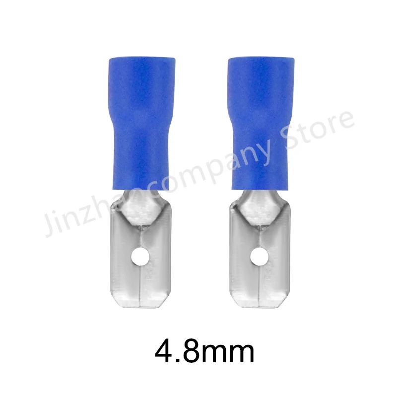100/50/10pc Male Red blue yellow 2.8mm 4.8mm 6.3mm Insulated Electrical Crimp Terminal Spade Wire Connector Cable Wire Connector