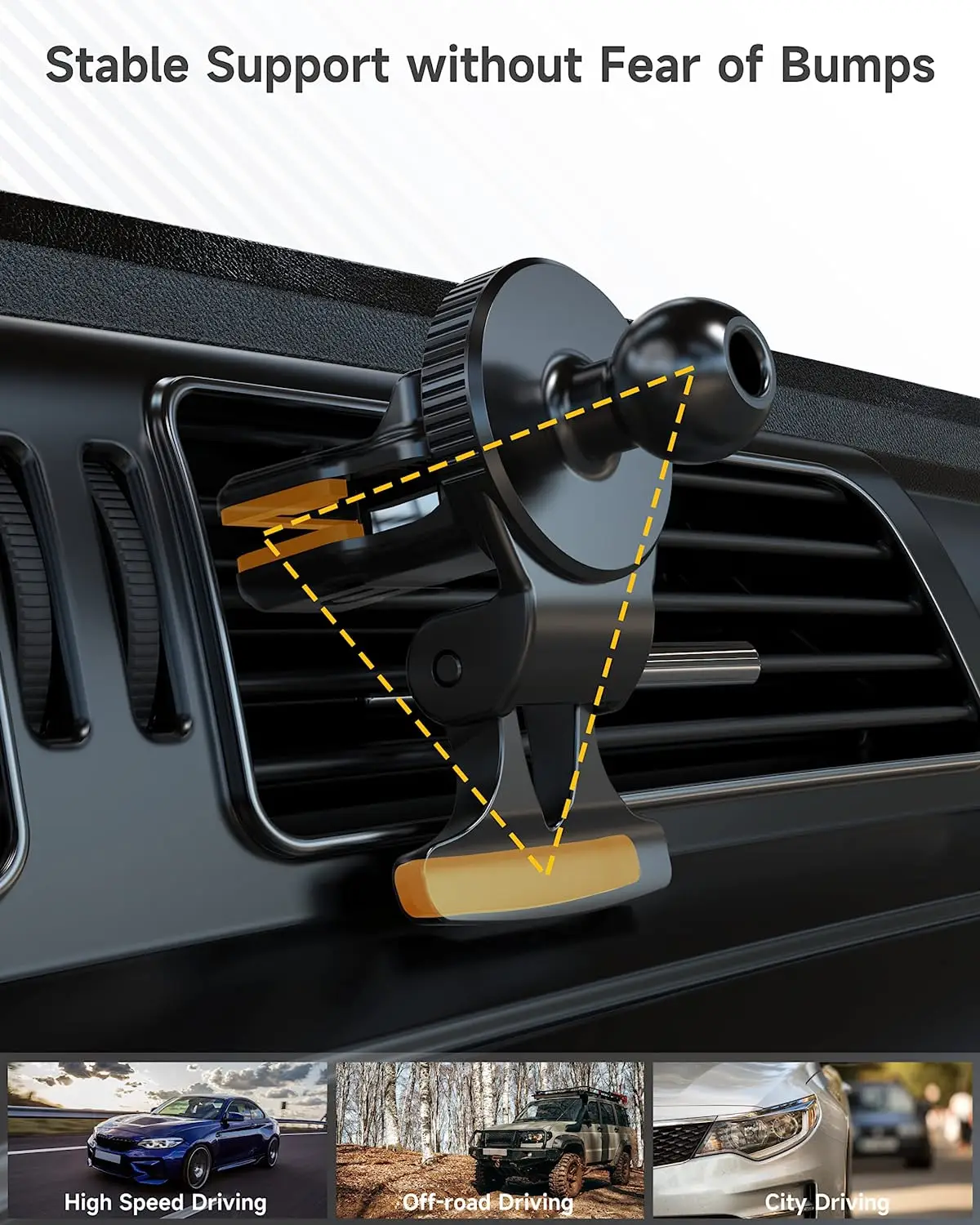 Untoom 17mm Ball Head Base for Car Phone Holder Universal Car Air Vent Mobile Phone Stand GPS Bracket Car Air Outlet Clip Mount