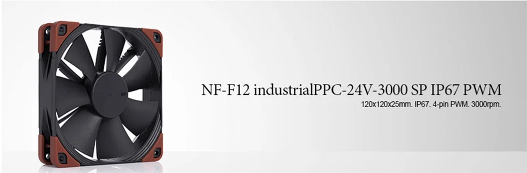 Noctua NF-F12 industrialPPC Case Fan Silent 120mm PWM 12V/24V 2000/3000RPM Computer High Performance CPU Cooling Fan