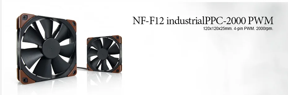 Noctua NF-F12 industrialPPC Case Fan Silent 120mm PWM 12V/24V 2000/3000RPM Computer High Performance CPU Cooling Fan