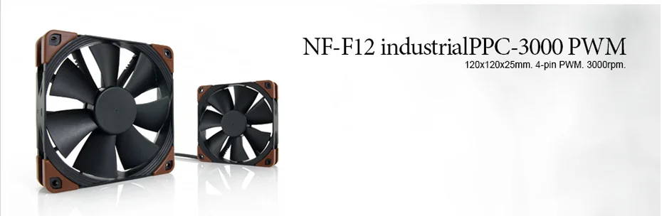 Noctua NF-F12 industrialPPC Case Fan Silent 120mm PWM 12V/24V 2000/3000RPM Computer High Performance CPU Cooling Fan