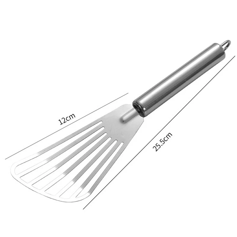 1PC Stainless Steel Slotted Fish Turner Spatula Flexible Kitchen Cooking Tools