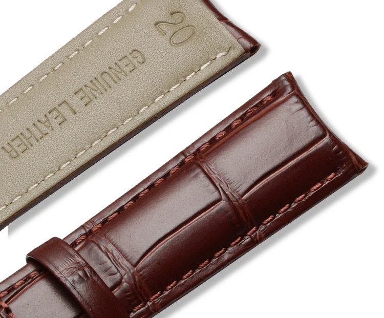 20mm 21mm 22mm Curved End Cowhide Leather Watchband for Rossini Arc Watch Band Strap 8633 617793 5793 5726 616725/5715/6713 Blue