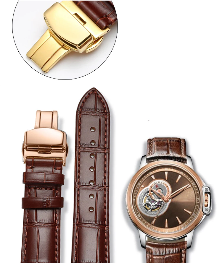 20mm 21mm 22mm Curved End Cowhide Leather Watchband for Rossini Arc Watch Band Strap 8633 617793 5793 5726 616725/5715/6713 Blue