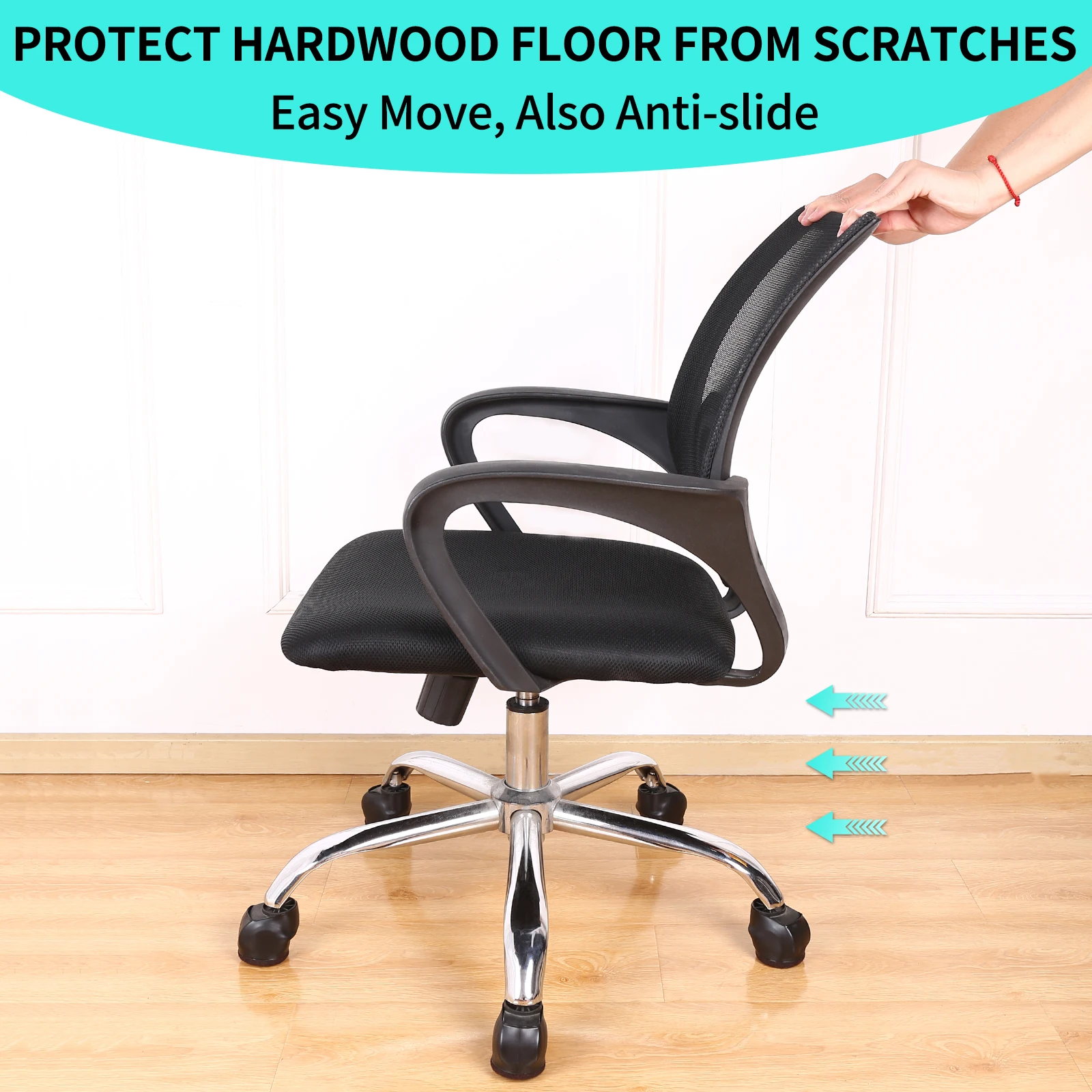 Felt Bottom Furniture Wheel Caster Cups Sofa Bed Office Chair Wheels Stopper Floor Protectors Covers Silicone Prevents Scratches