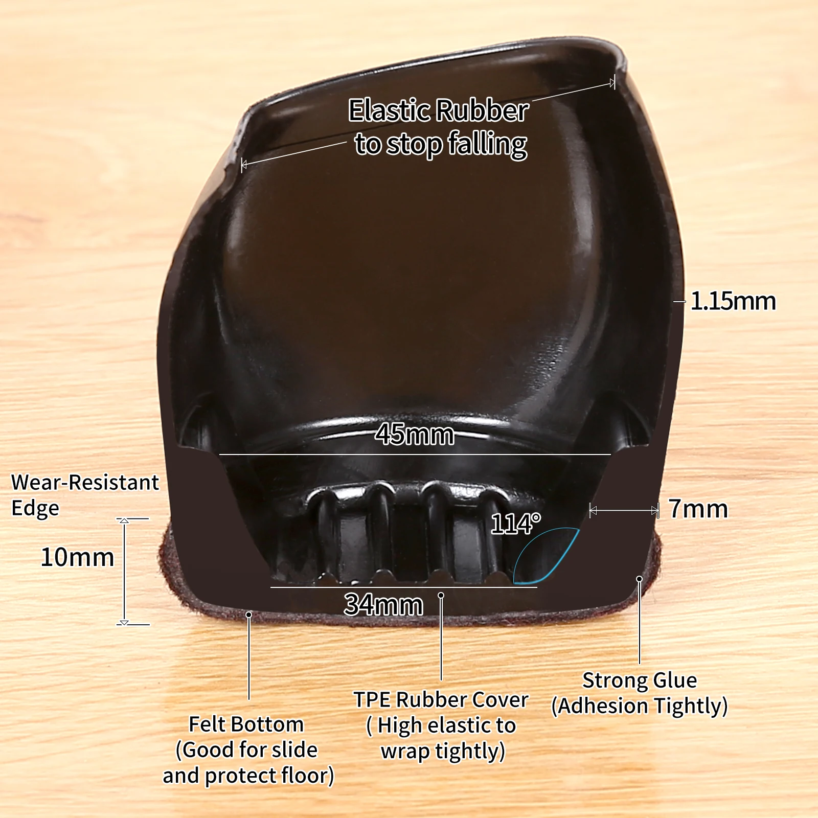 Felt Bottom Furniture Wheel Caster Cups Sofa Bed Office Chair Wheels Stopper Floor Protectors Covers Silicone Prevents Scratches