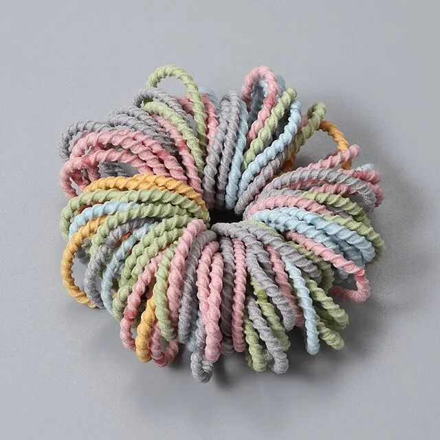 100pcs Hair Bands Girl Candy Color Elastic Rubber Band Hair Band Child Baby Headband Scrunchie Hair Accessories for Hair