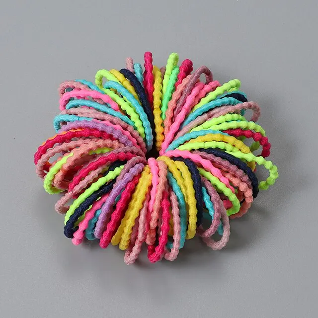 100pcs Hair Bands Girl Candy Color Elastic Rubber Band Hair Band Child Baby Headband Scrunchie Hair Accessories for Hair