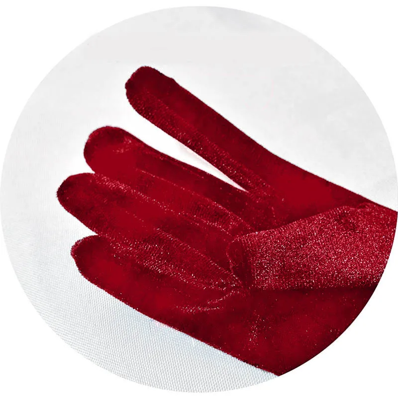 Multicolor 3 Lengths Noble Banquet Style Women Gold Velvet Long Dinner Dress Gloves Black Warm Elastic Driving Spring Autumn BK