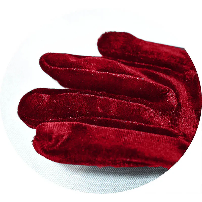 Multicolor 3 Lengths Noble Banquet Style Women Gold Velvet Long Dinner Dress Gloves Black Warm Elastic Driving Spring Autumn BK