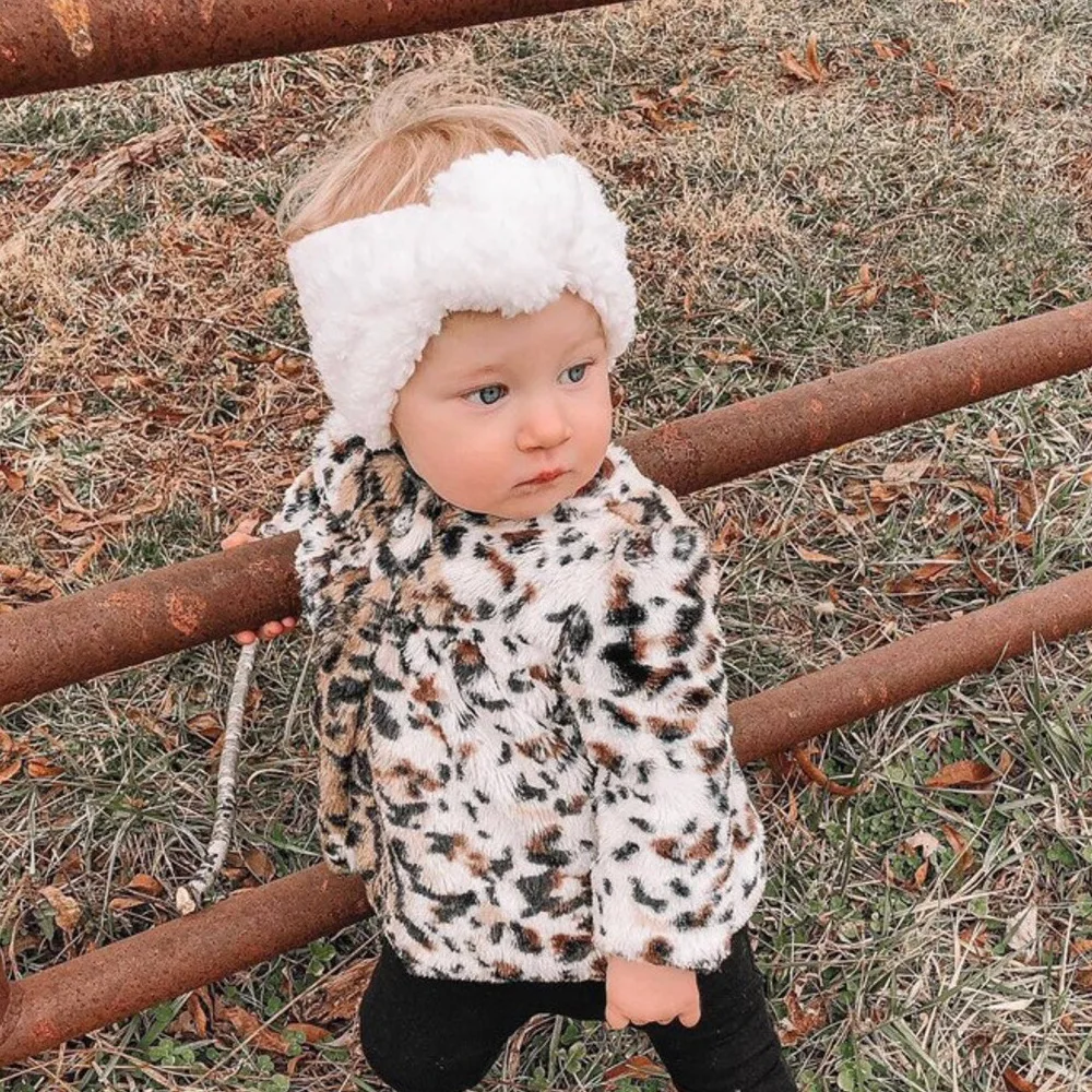 Baby Head Bands Teddy Fabric Headband Girl Hairband Knot Top Turban Children Hair Accessories Newborn Autumn Winter Headwrap