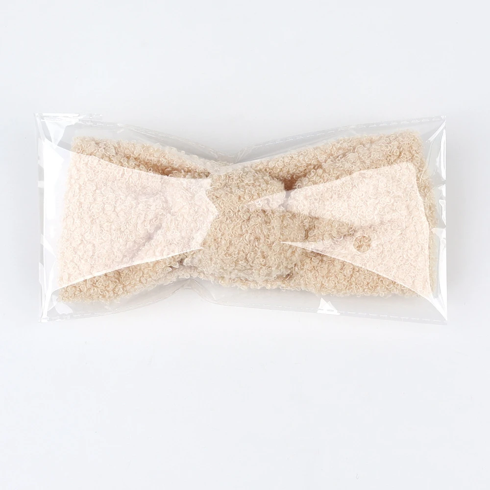 Baby Head Bands Teddy Fabric Headband Girl Hairband Knot Top Turban Children Hair Accessories Newborn Autumn Winter Headwrap
