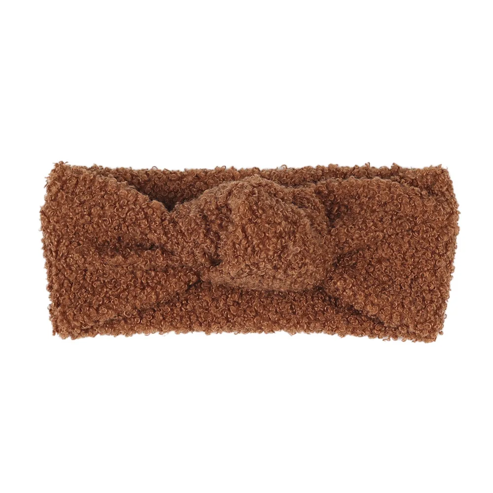 Baby Head Bands Teddy Fabric Headband Girl Hairband Knot Top Turban Children Hair Accessories Newborn Autumn Winter Headwrap