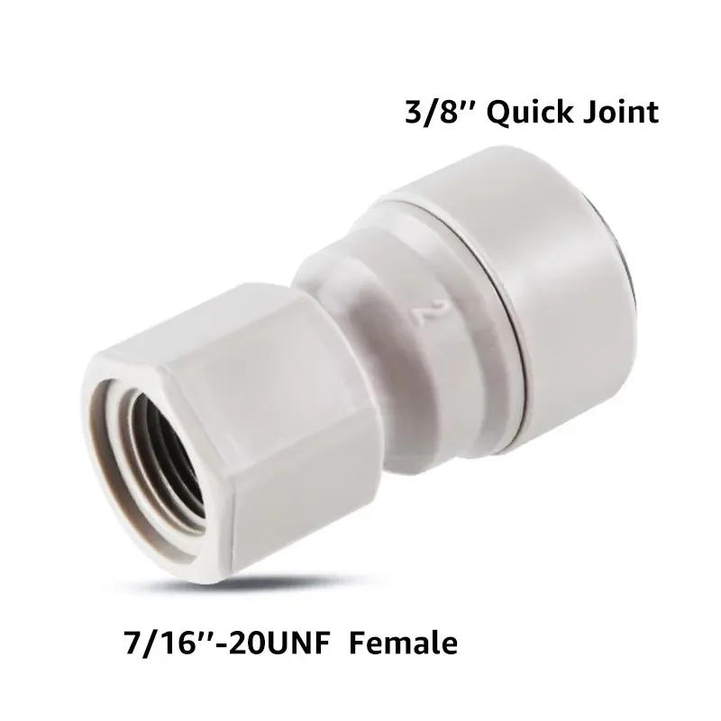 Plastic Quick Joint,3/8" X 7/16" FFL Push-fit Fitting for 9.52mm Tube Line,Homebrew Quick Connector for Ball Lock Beer Dispenser