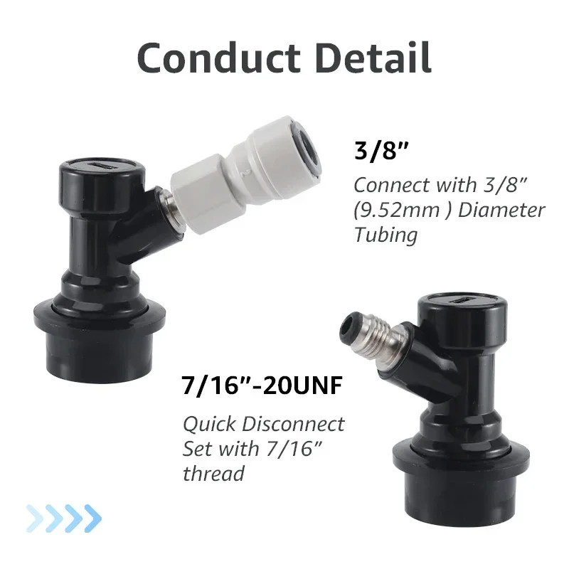 Plastic Quick Joint,3/8" X 7/16" FFL Push-fit Fitting for 9.52mm Tube Line,Homebrew Quick Connector for Ball Lock Beer Dispenser