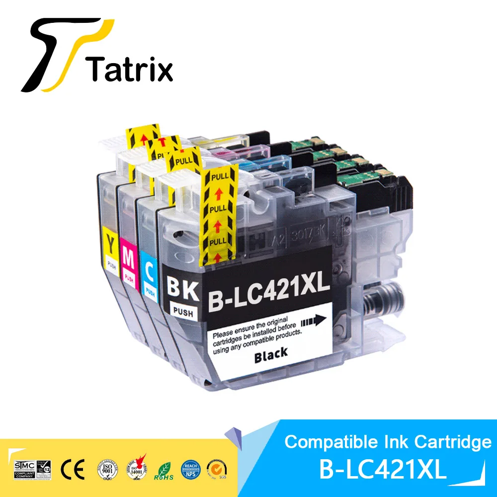Tatrix High Capacity LC421XL LC421 421XL Compatible Ink Cartridge For Brother DCP-J1050DW MFC-J1010DW DCP-J1140DW Printer