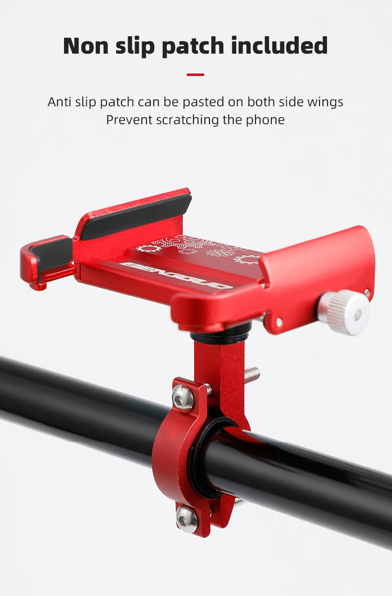 Untoom Motorcycle Scooter Phone Mount Stand Bicycle Holder Aluminum Alloy Adjustable Bike Phone Bracket Cycling Accessories