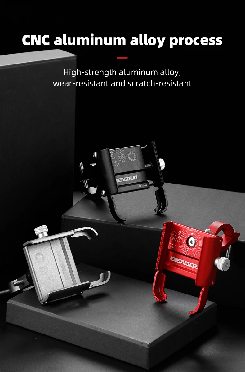 Untoom Motorcycle Scooter Phone Mount Stand Bicycle Holder Aluminum Alloy Adjustable Bike Phone Bracket Cycling Accessories