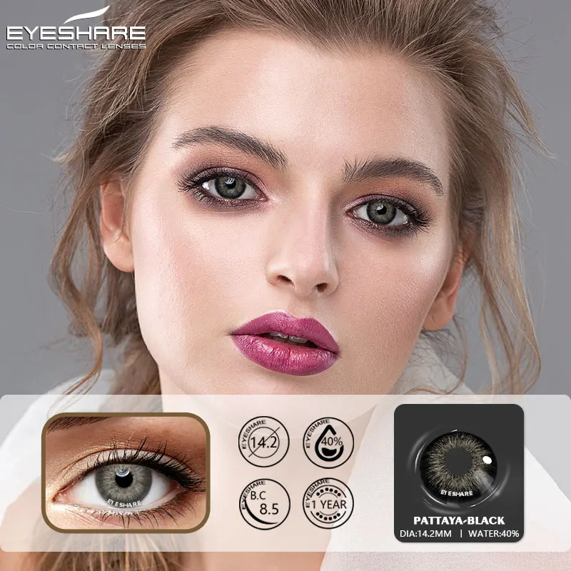 EYESHARE 1 Pair Color Contact Lenses For Eyes Pattaya Natural Yearly Use Lenses Blue Multicolored Contact Lens Beauty Pupils