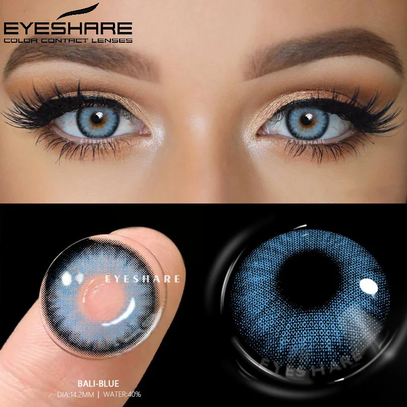 EYESHARE 1 Pair Color Contact Lenses For Eyes Pattaya Natural Yearly Use Lenses Blue Multicolored Contact Lens Beauty Pupils