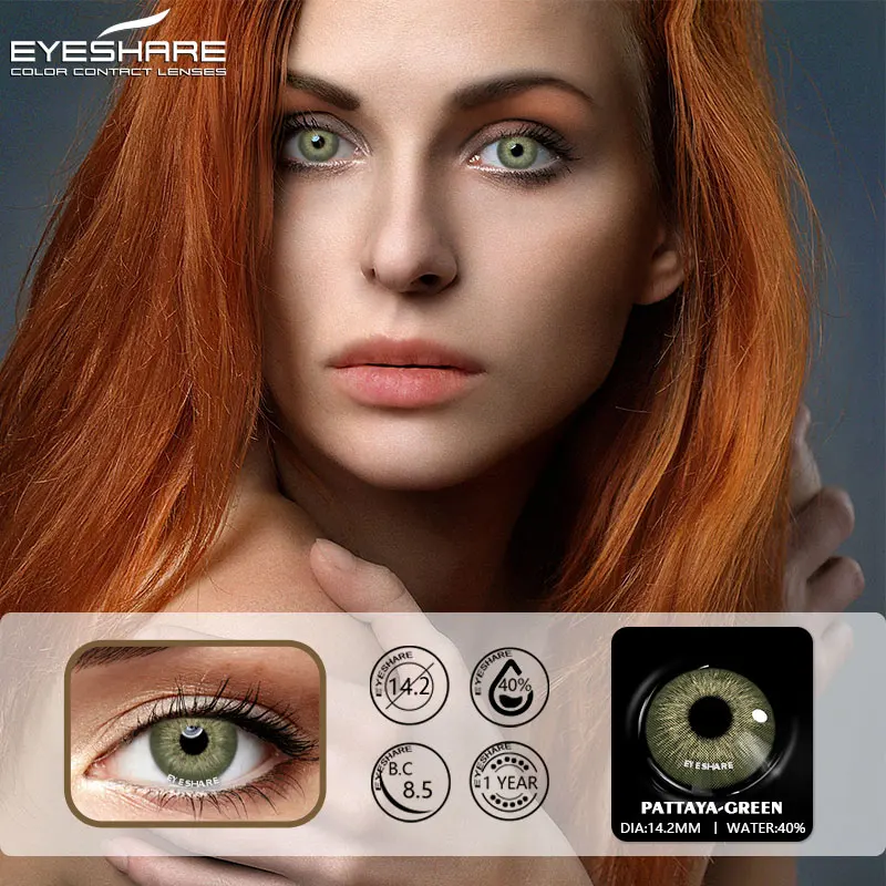 EYESHARE 1 Pair Color Contact Lenses For Eyes Pattaya Natural Yearly Use Lenses Blue Multicolored Contact Lens Beauty Pupils