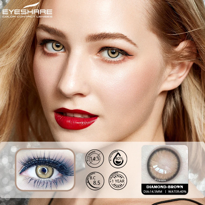 EYESHARE 1 Pair Color Contact Lenses For Eyes Pattaya Natural Yearly Use Lenses Blue Multicolored Contact Lens Beauty Pupils