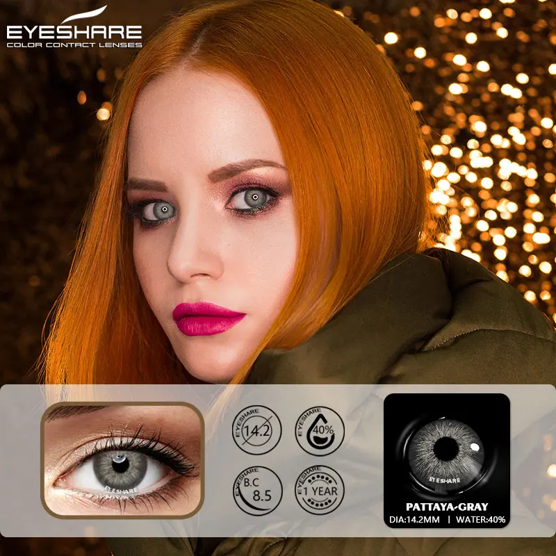 EYESHARE 1 Pair Color Contact Lenses For Eyes Pattaya Natural Yearly Use Lenses Blue Multicolored Contact Lens Beauty Pupils