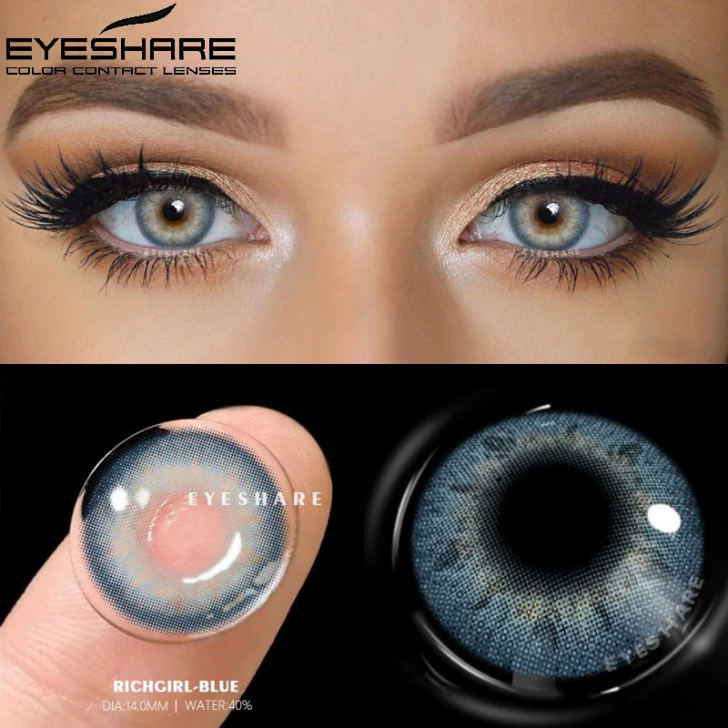 EYESHARE 1 Pair Color Contact Lenses For Eyes Pattaya Natural Yearly Use Lenses Blue Multicolored Contact Lens Beauty Pupils