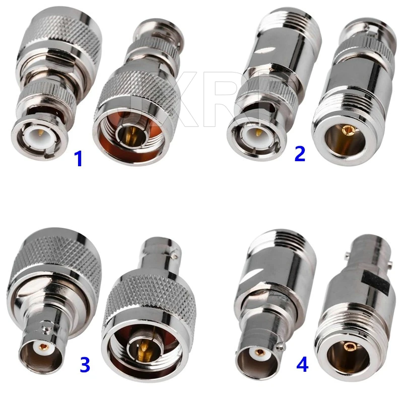 JXRF SMA BNC UHF To SMA SMB MCX MMCX BNC TNC UHF N F Type SO239 PL259 RF Coaxial Coax Adapter Connector Combination 4 Piece