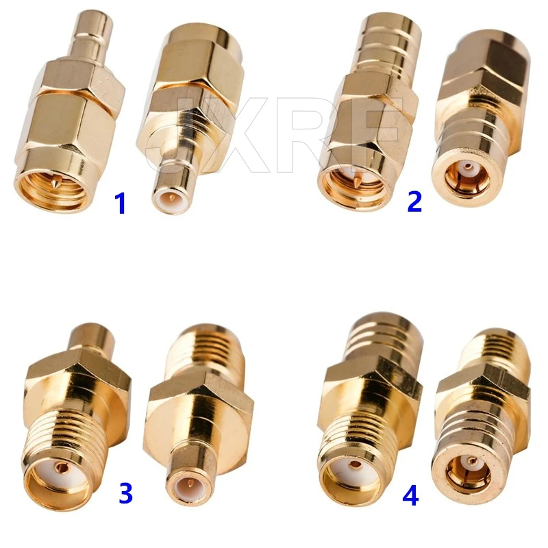 JXRF SMA BNC UHF To SMA SMB MCX MMCX BNC TNC UHF N F Type SO239 PL259 RF Coaxial Coax Adapter Connector Combination 4 Piece