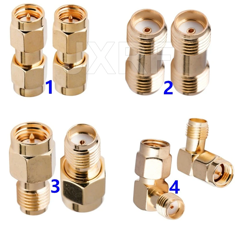 JXRF SMA BNC UHF To SMA SMB MCX MMCX BNC TNC UHF N F Type SO239 PL259 RF Coaxial Coax Adapter Connector Combination 4 Piece