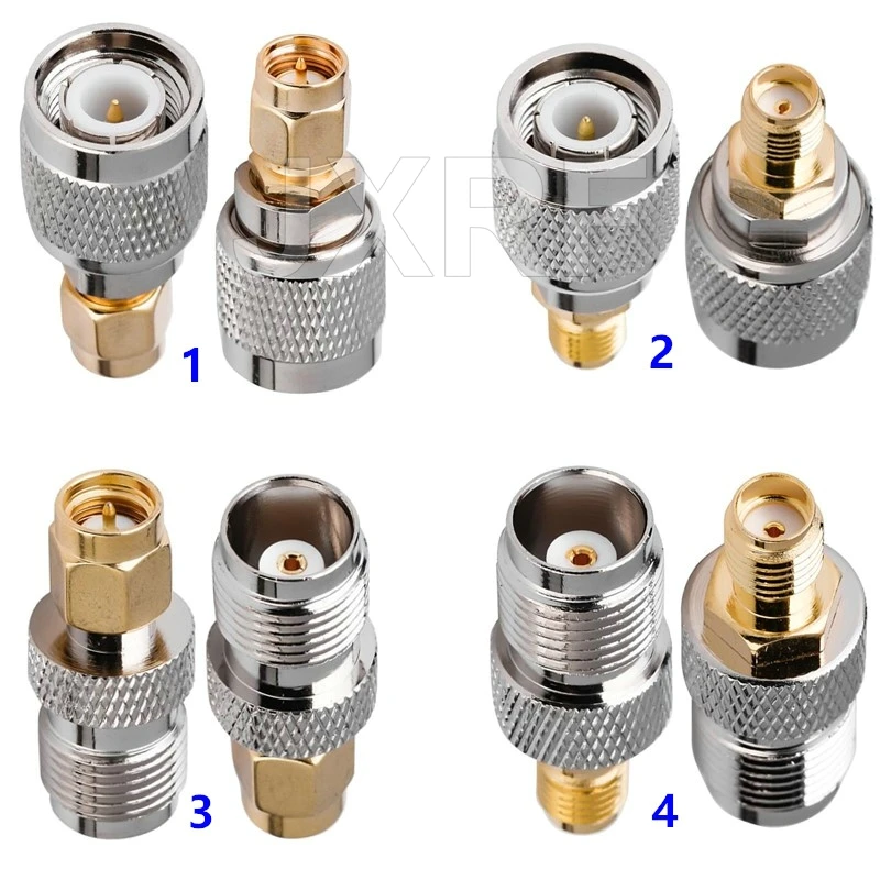 JXRF SMA BNC UHF To SMA SMB MCX MMCX BNC TNC UHF N F Type SO239 PL259 RF Coaxial Coax Adapter Connector Combination 4 Piece