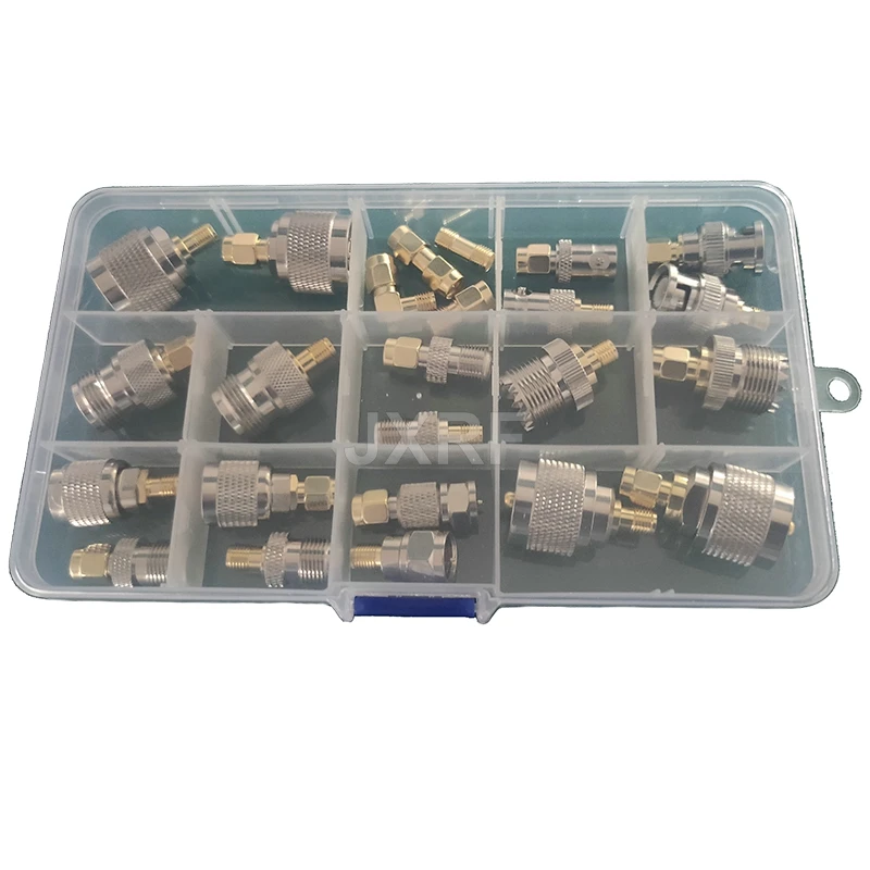 JXRF SMA BNC UHF To SMA SMB MCX MMCX BNC TNC UHF N F Type SO239 PL259 RF Coaxial Coax Adapter Connector Combination 4 Piece