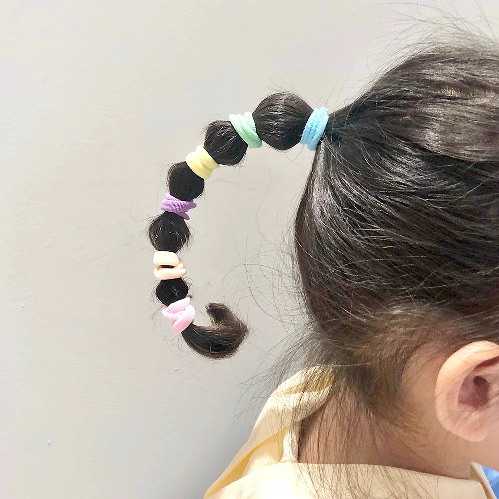 50Pcs Girls Nylon Rubber Bands Elastic Hair Bands Hair Accessories Children Ponytail Holder Headband Kids Ornaments Gift