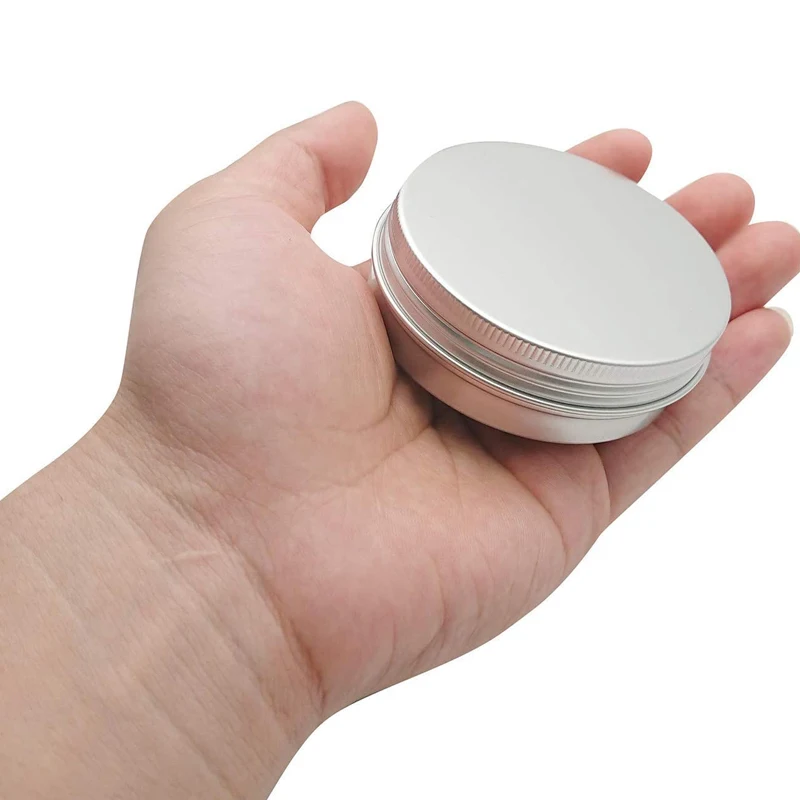 10Pcs/lots 5g-60g Metal Round Cosmetic Tins Aluminum Empty Candles Cans Storage Jars with Screw Lids For Lip Balm Salve Spices