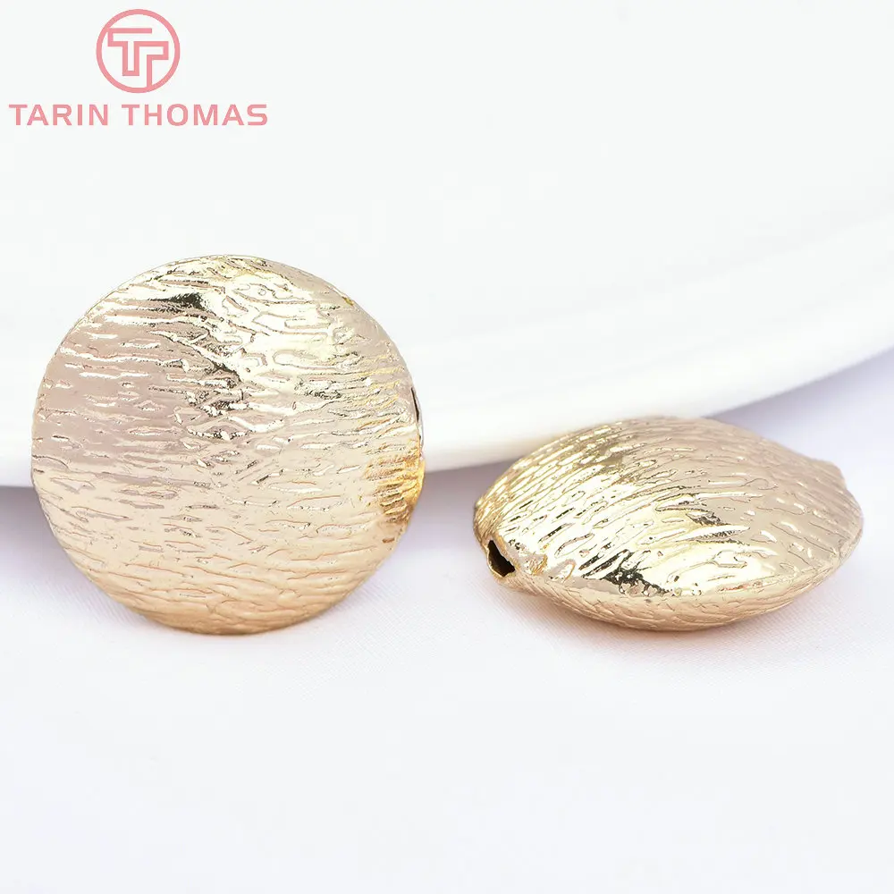 (7455) 6PCS 7x5MM 24K Gold Color Plated Brass Spacer Beads Bracelet Beads High Quality Diy Jewelry Accessories Wholesale