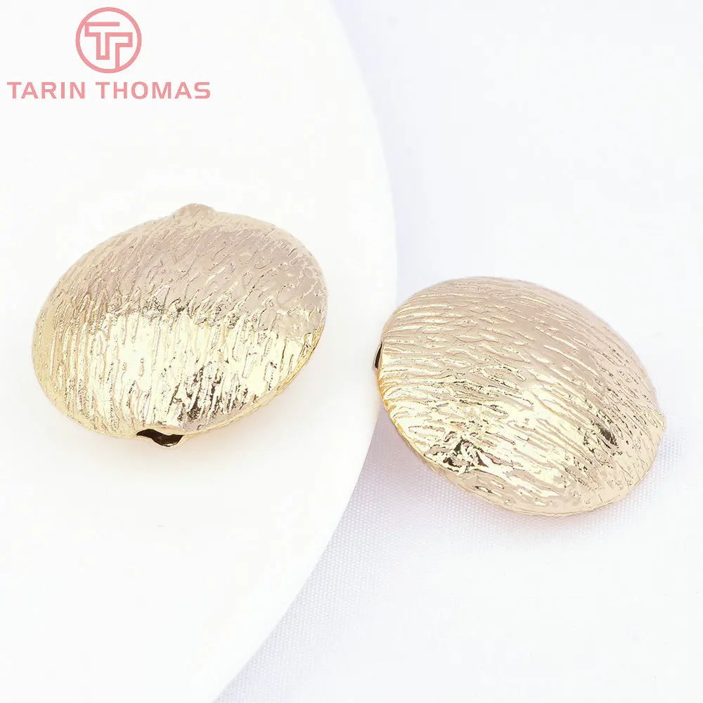 (7455) 6PCS 7x5MM 24K Gold Color Plated Brass Spacer Beads Bracelet Beads High Quality Diy Jewelry Accessories Wholesale