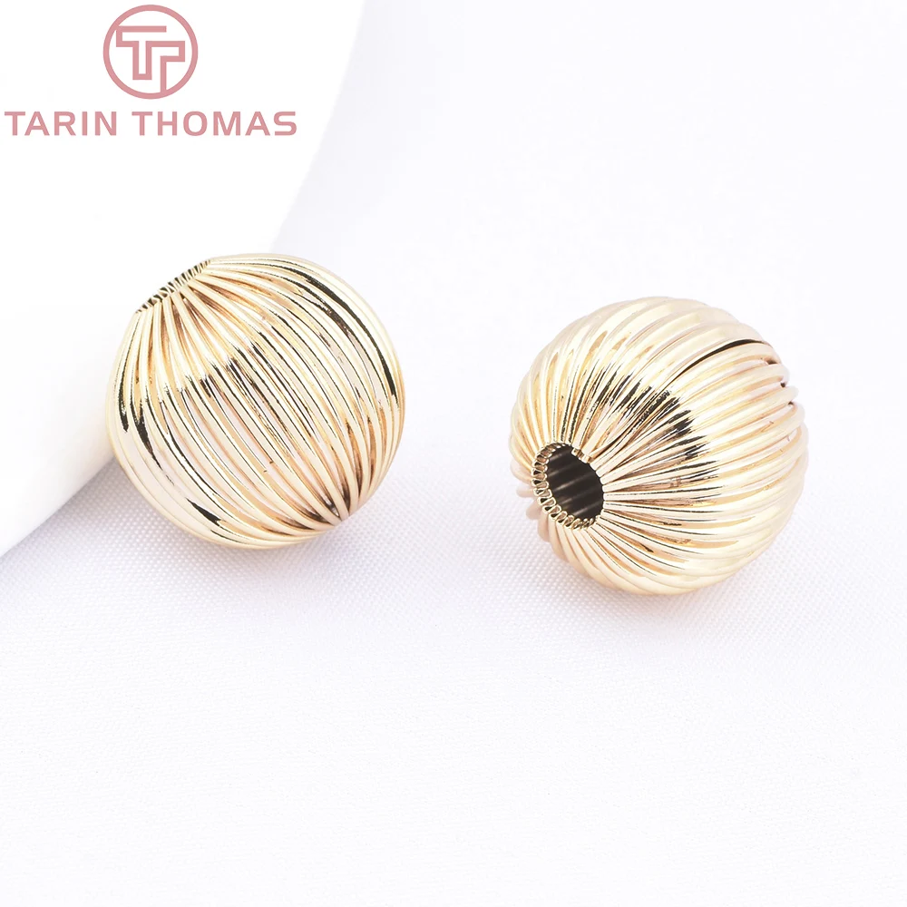 (7455) 6PCS 7x5MM 24K Gold Color Plated Brass Spacer Beads Bracelet Beads High Quality Diy Jewelry Accessories Wholesale