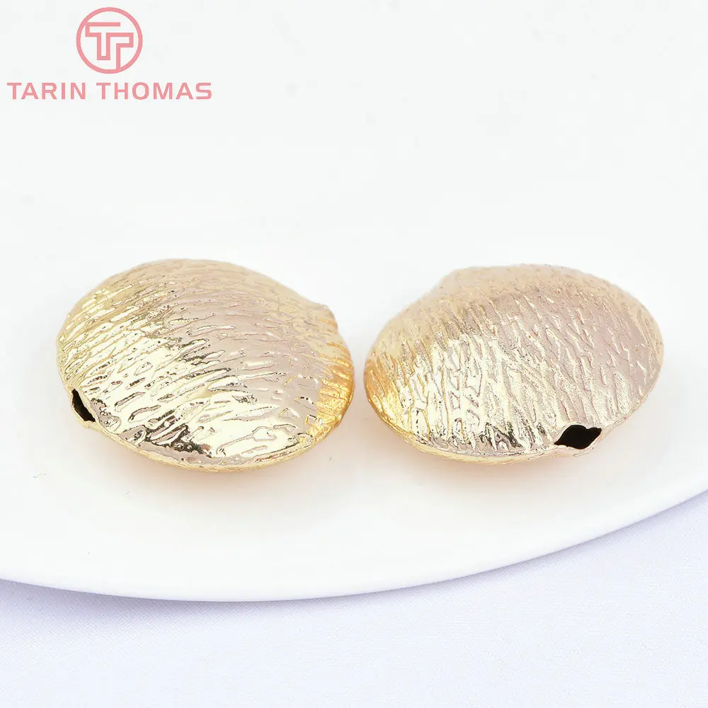 (7455) 6PCS 7x5MM 24K Gold Color Plated Brass Spacer Beads Bracelet Beads High Quality Diy Jewelry Accessories Wholesale
