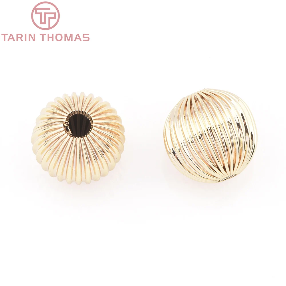 (7455) 6PCS 7x5MM 24K Gold Color Plated Brass Spacer Beads Bracelet Beads High Quality Diy Jewelry Accessories Wholesale