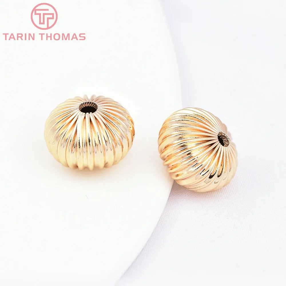 (7455) 6PCS 7x5MM 24K Gold Color Plated Brass Spacer Beads Bracelet Beads High Quality Diy Jewelry Accessories Wholesale