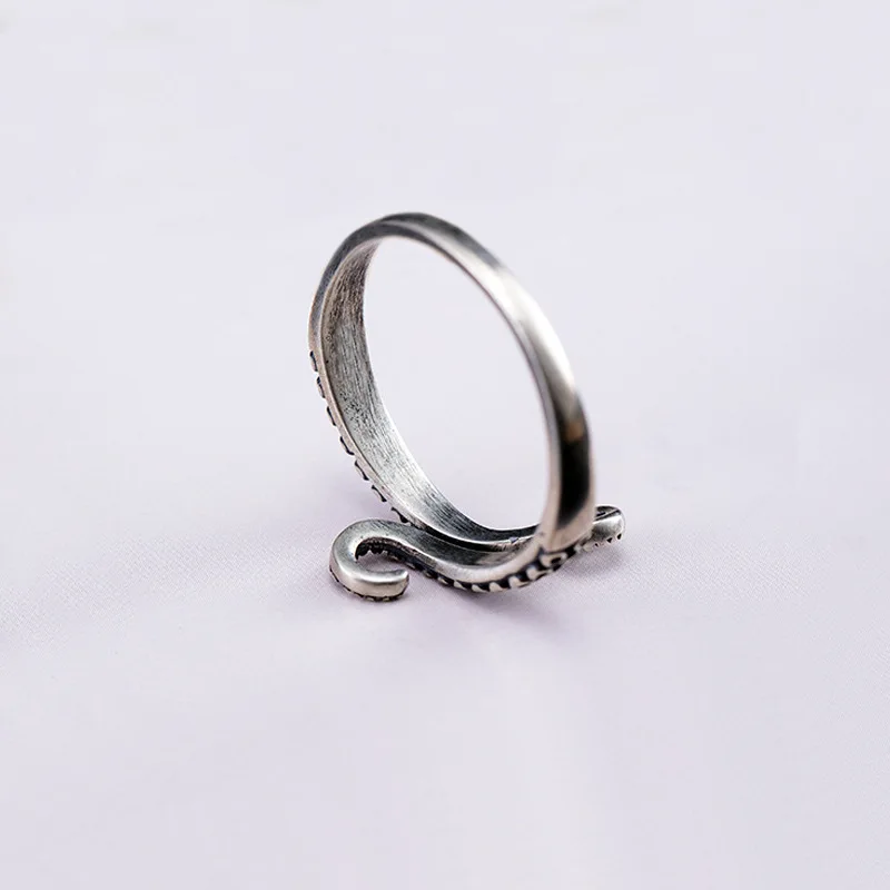 New Style Vintage Octopus Design Thai Silver Female Party Rings Promotion Jewelry For Women Never Fade Cheap Gifts