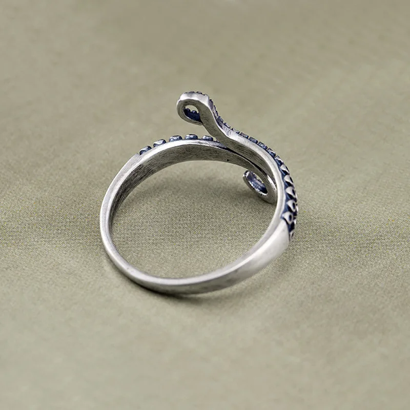 New Style Vintage Octopus Design Thai Silver Female Party Rings Promotion Jewelry For Women Never Fade Cheap Gifts