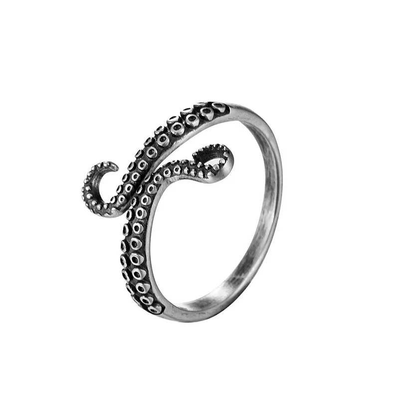 New Style Vintage Octopus Design Thai Silver Female Party Rings Promotion Jewelry For Women Never Fade Cheap Gifts