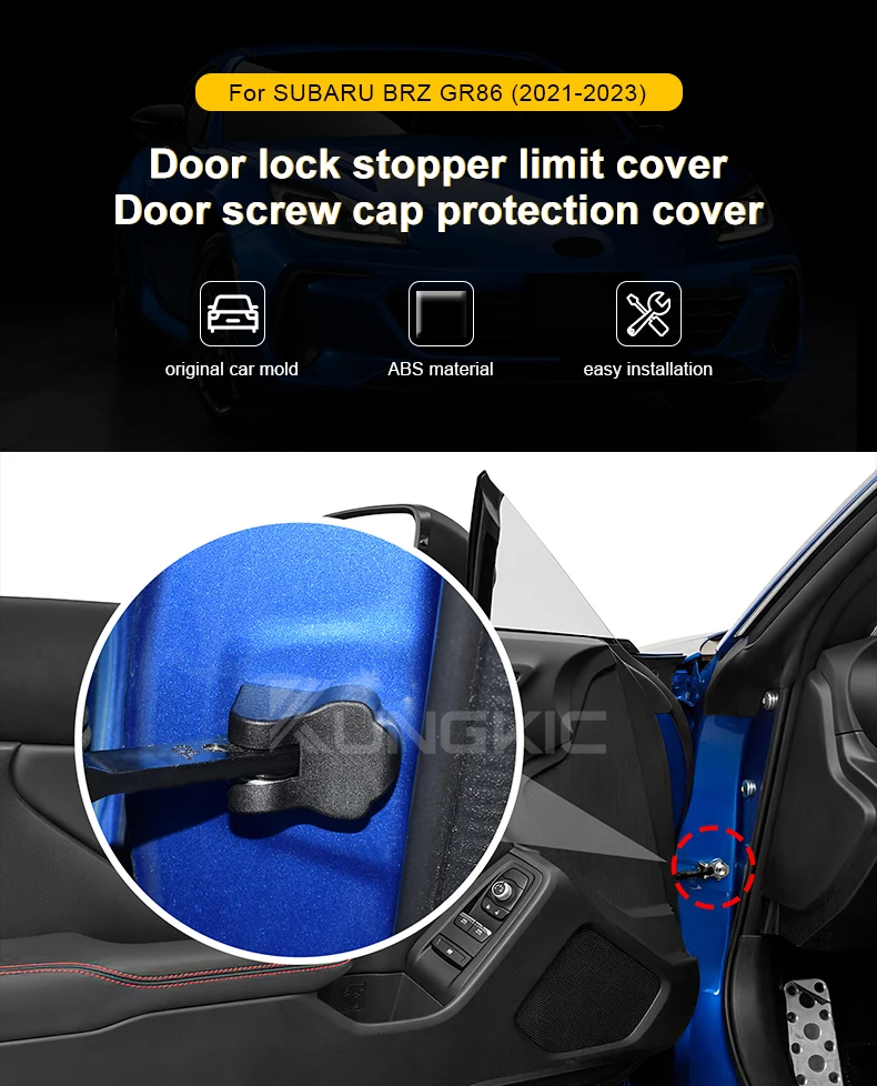 For Subaru BRZ/Toyota GR86 2021 2022 2023 2024 2025 LHD RHD Car Door Lock Stopper Limiting Cover Case Protect Accessories