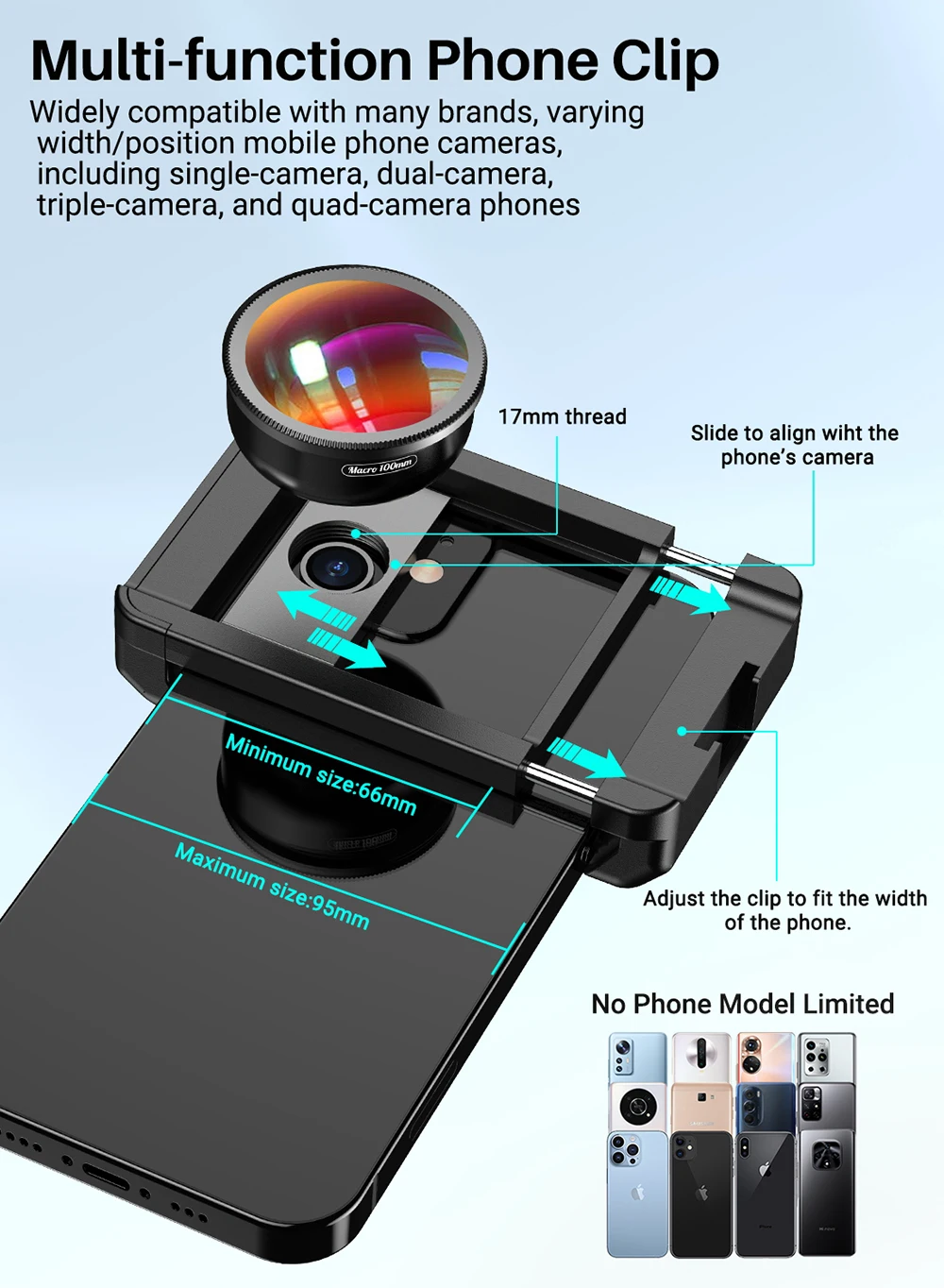 APEXEL New Upgraded 4K HD 100mm Macro Lens With CPL Filter Universal Clamp Micro Lenses for iPhone Samsung and All Smartphones