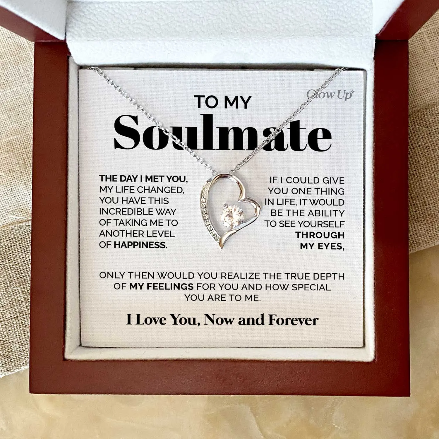 Gift for Women Wife Her Girlfriend Necklace Stainless Steel To my Soulmate The day I met you Forever Love Necklace Dropshipping