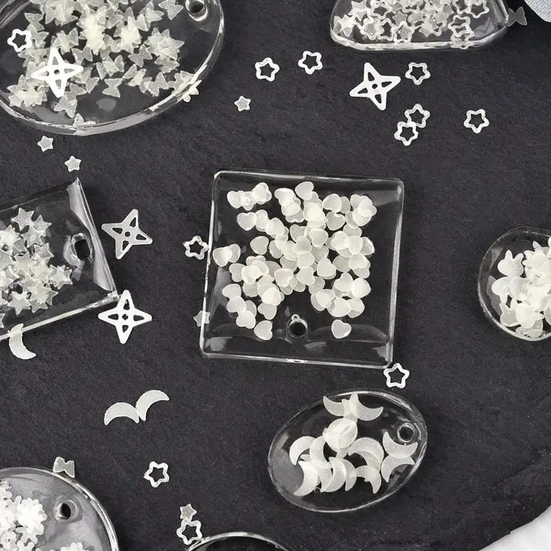 1000pcs/Lot 3mm Luminous Sequins Epoxy Resin Filling Moon Stars Glitters DIY Resin Silicone Mold Nail Art Jewelry Making Decor