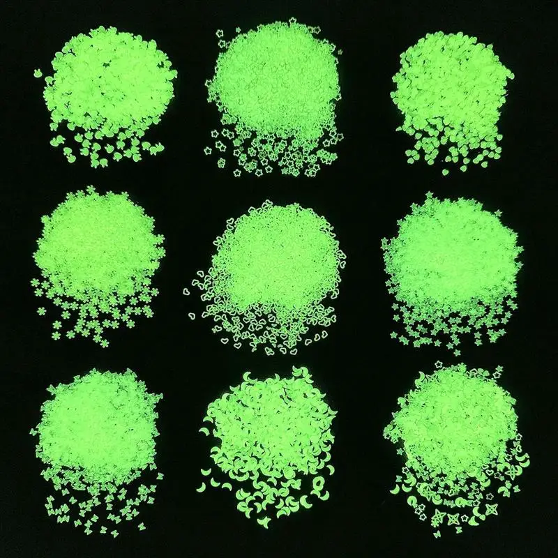 1000pcs/Lot 3mm Luminous Sequins Epoxy Resin Filling Moon Stars Glitters DIY Resin Silicone Mold Nail Art Jewelry Making Decor