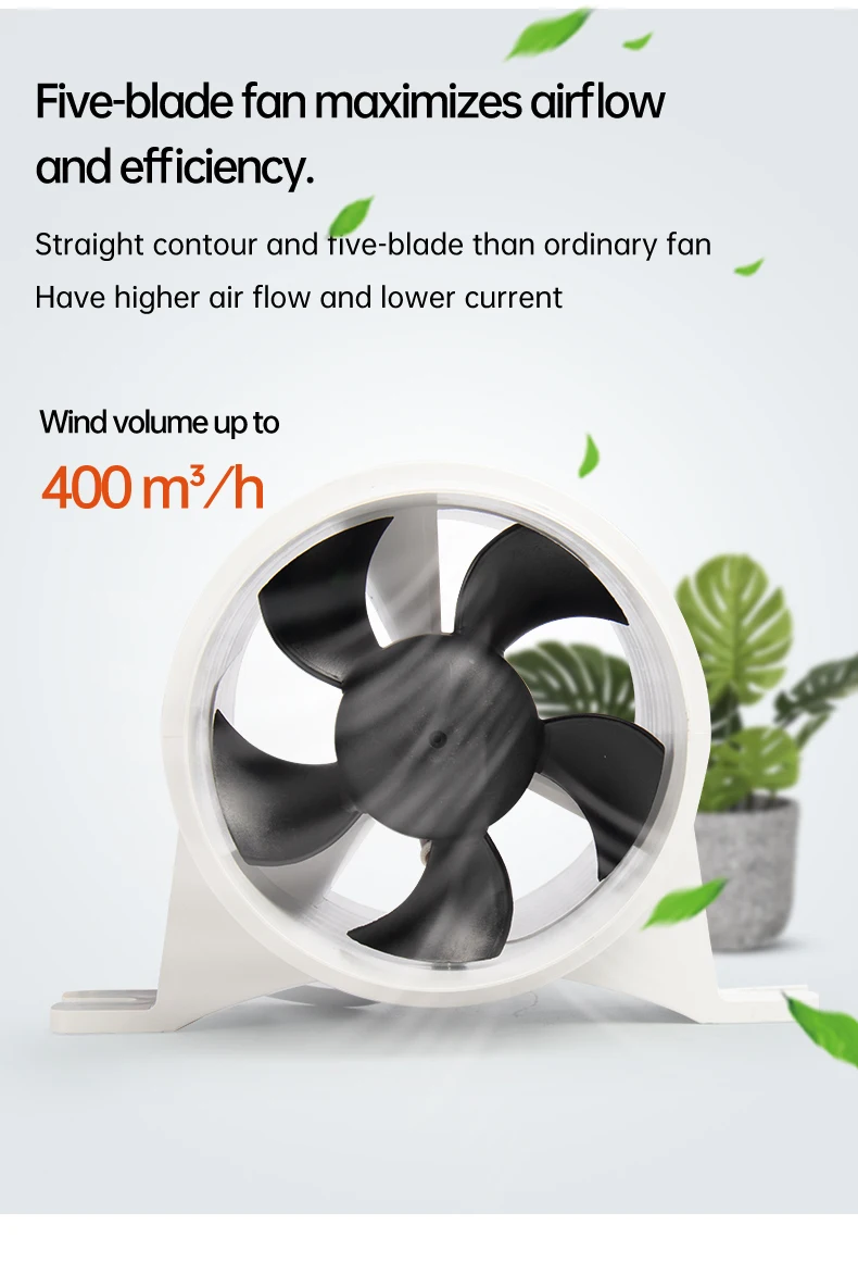 12V/24V 40A ABS Quiet Air Blower Water Resistant High Air Flow In-Line Blower Marine Bilge Boat Blower Motor Plastic